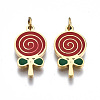 316 Surgical Stainless Steel Enamel Pendants STAS-S116-406G-1