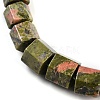 Natural Unakite Hexagon Prism Graduated Beaded Necklaces for Women Men NJEW-K388-03W-2