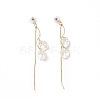 Acrylic Imitation Shell Tassel Dangle Stud Earrings with 925 Sterling Silver Pins EJEW-L281-03LG-1