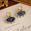 Eye Alloy & Enamel & Natural Lapis Lazuli Dangle Stud Earrings FS-WGFBACA-01-1