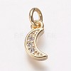 Brass Cubic Zirconia Pendants KK-P134-15G-1
