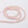 Faceted Round Natural Rose Quartz Bead Strands G-L437-12-4mm-2