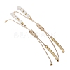 2Pcs 2 Styles Moon & Star Freshwater Shell & Natural Rainbow Moonstone Braided Bead Bracelet Sets BJEW-JB10531-5