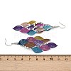 430 Stainless Steel Leaf Dangle Earrings EJEW-A137-06P-04-5