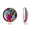 Mosaic Printed Glass Half Round/Dome Cabochons GGLA-N004-12mm-G-3