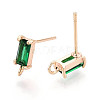 Brass Stud Earring Findings X-KK-T038-492A-2