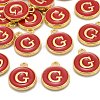 Golden Plated Alloy Enamel Charms ENAM-S118-03G-4
