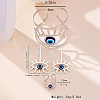 Hollow Out Evil Eye Alloy Resin Cuff Bangles & Cuff Rings & Stud Earrings Sets FS-WG3F92B-02-2