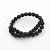 Dyed & Heated Natural Black Agate Frosted Round Beads Strands X-G-P088-14-8mm-2