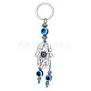 Alloy Hollow Hamsa Hand/Hand of Miriam Pendant Keychain WG21406-01-1