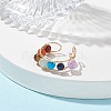 Chakra Theme Natural & Synthetic Mixed Gemstone Cuff Earrings EJEW-JE05698-02-2