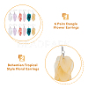FIBLOOM 6 Pairs 6 Colors Acrylic Leaf Dangle Earrings EJEW-FI0001-73-4