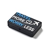 Rectangle with Word Food Grade Eco-Friendly Silicone Focal Beads SIL-C007-05-2