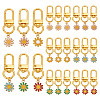 24Pcs 6 Colors Alloy Enamel Pendant Decorations HJEW-GO00009-1