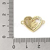 Rack Plating Brass Micro Pave Clear Cubic Zirconia Heart with Sun Connector Charms KK-C052-46G-3