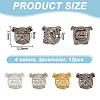 12Pcs 4 Colors Alloy Puppy Beads FIND-OC0003-28-2