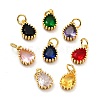 Brass Micro Pave Cubic Zirconia Pendants ZIRC-D120-01G-M-1