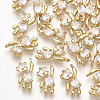 Brass Cubic Zirconia Charms X-KK-T035-117G-1