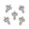 Brass Micro Pave Clear Cubic Zirconia Connector Charms KK-E068-VB329-1