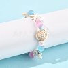 Synthetical Turquoise & Glass Beads Bracelets BJEW-FS00021-7