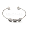 304 Stainless Steel Open Cuff Bangle Makings STAS-K320-01B-P-1