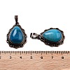 Natural Banded Agate Teardrop Pendants G-K363-01R-10-3