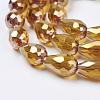 Electroplate Glass Beads Strands EGLA-D015-15x10mm-21-2