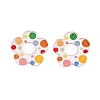 Flower Theme Printed Acrylic Pendants OACR-T028-06I-2