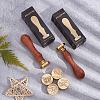 Brass Wax Seal Stamps with Wood Handle AJEW-WH0412-0357-5