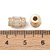 Brass Micro Pave Clear Cubic Zirconia Beads KK-C142-10LG-3