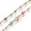304 Stainless Steel Rosary Bead Necklaces NJEW-E133-01G-3