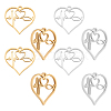 8Pcs 2 Colors 304 Stainless Steel Pendants STAS-UN0030-36-1