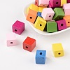 14MM Mixed Color Cube Natural Wood Beads X-TB115Y-1