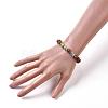 Dyed Wood Round Beads Stretch Bracelets BJEW-JB04839-4