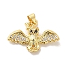Rack Plating Brass Micro Pave Clear Cubic Zirconia Pendants KK-C047-20A-G-1