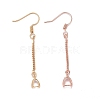 12Pairs 4 Colors Brass Real 18K Gold & Rose Gold & Platinum & Silver Plated Earring Hooks KK-LS0001-16-4