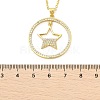 Brass Micro Pave Clear Cubic Zirconia Ring Pendant Necklaces LS-NJEW-P322-A01-G-5