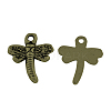 Tibetan Style Dragonfly Alloy Pendants TIBEP-A718-AB-NR-1