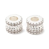 Rack Plating Brass Cubic Zirconia European Beads KK-R147-03S-2