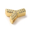 Brass Micro Pave Clear Cubic Zirconia Charms ZIRC-C009-01G-Y-2