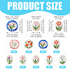 9Pcs 9 Styles Flower Theme Handmade Porcelain Beads PORC-TA0002-29-3