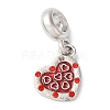 Rack Plating Alloy Light Siam Rhinestone European Dangle Charms PALLOY-S189-23P-1