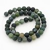 Frosted Round Natural Moss Agate Beads Strands X-G-J338-04-8mm-2