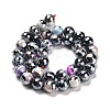 Electroplated Natural Fire Crackle Agate Round Beads Strands G-G0006-A02-09-3