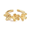 304 Stainless Steel Flower Open Cuff Ring Findings LS-STAS-K263-04G-2