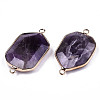 Natural Amethyst Links Connectors G-T131-48G-02-3