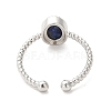 Natural Lapis Lazuli Open Cuff Ring RJEW-M166-04P-H-3