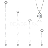 Globleland 4Pcs 4 Styles Sterling Silver Cable Chain Extender STER-GL0001-03-1