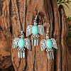 Bohemian Style Zinc Alloy & Synthetic Turquoise Pendant Necklaces & Dangle Earrings Sets WG40DB6-04-1