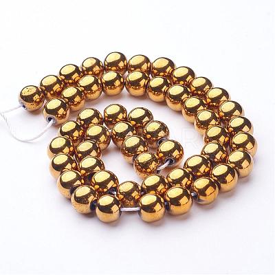 Non-Magnetic Synthetic Hematite Beads Strands G-G091-8mm-1-1